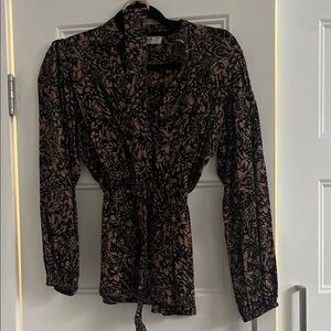Lascana Black and Tan Patterned Blouse